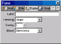 Указываем вариант анимации Shape tweening